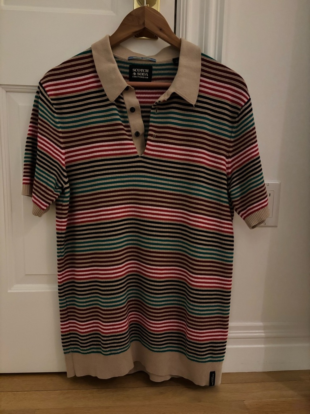 Scotch & Soda Cotton Knit Short-Sleeve Striped Polo - Picture 2 of 3